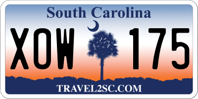SC license plate XOW175