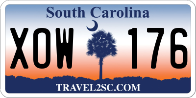 SC license plate XOW176