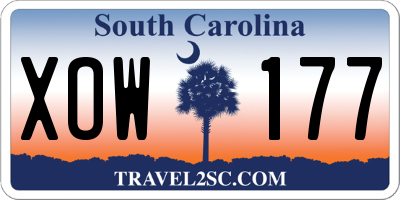 SC license plate XOW177