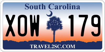 SC license plate XOW179