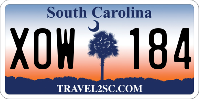 SC license plate XOW184
