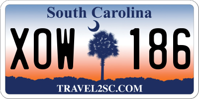SC license plate XOW186