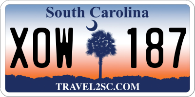 SC license plate XOW187