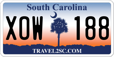 SC license plate XOW188
