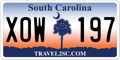 SC license plate XOW197