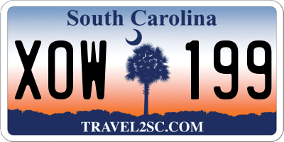 SC license plate XOW199