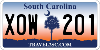 SC license plate XOW201