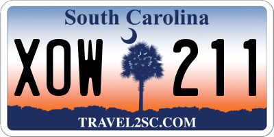 SC license plate XOW211
