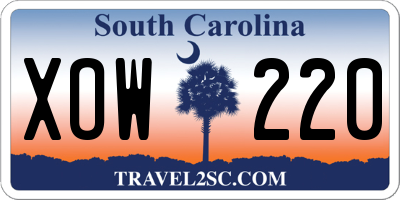 SC license plate XOW220