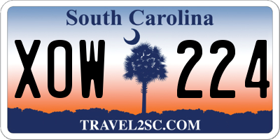 SC license plate XOW224