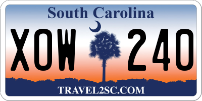 SC license plate XOW240