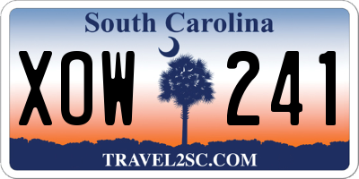 SC license plate XOW241