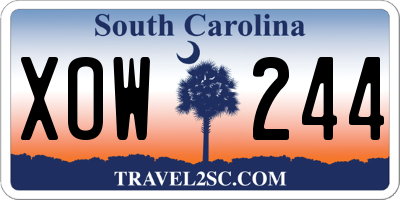 SC license plate XOW244