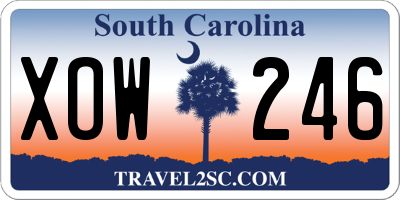SC license plate XOW246