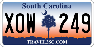 SC license plate XOW249