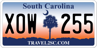 SC license plate XOW255