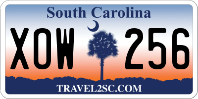 SC license plate XOW256