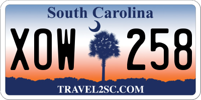 SC license plate XOW258