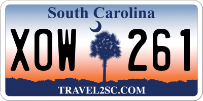 SC license plate XOW261