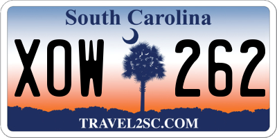 SC license plate XOW262