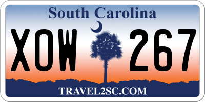 SC license plate XOW267