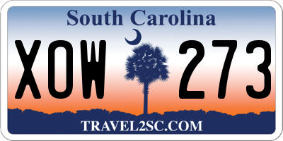 SC license plate XOW273
