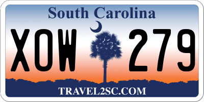 SC license plate XOW279