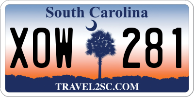 SC license plate XOW281
