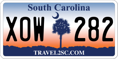 SC license plate XOW282