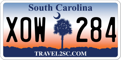 SC license plate XOW284