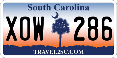 SC license plate XOW286