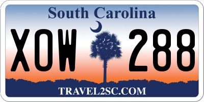 SC license plate XOW288