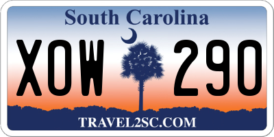 SC license plate XOW290