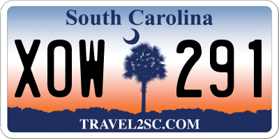 SC license plate XOW291