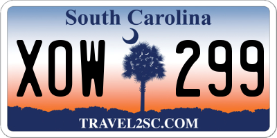 SC license plate XOW299