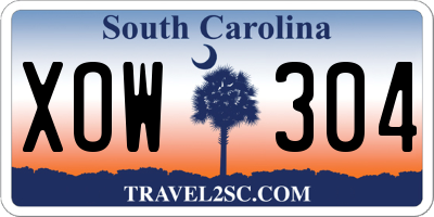 SC license plate XOW304
