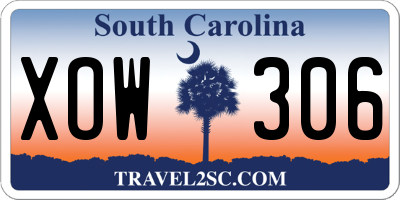 SC license plate XOW306