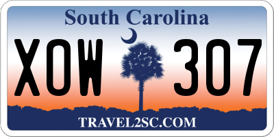 SC license plate XOW307
