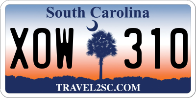 SC license plate XOW310