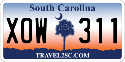 SC license plate XOW311