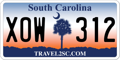 SC license plate XOW312