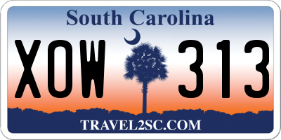 SC license plate XOW313