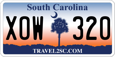 SC license plate XOW320