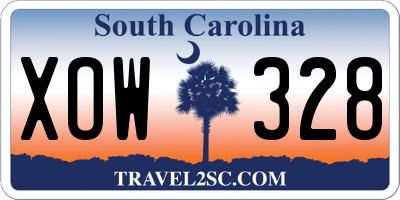 SC license plate XOW328