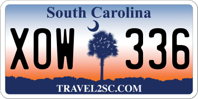 SC license plate XOW336