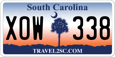 SC license plate XOW338