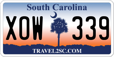 SC license plate XOW339
