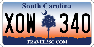 SC license plate XOW340
