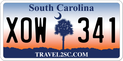 SC license plate XOW341