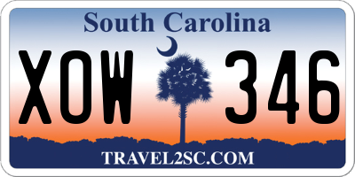 SC license plate XOW346